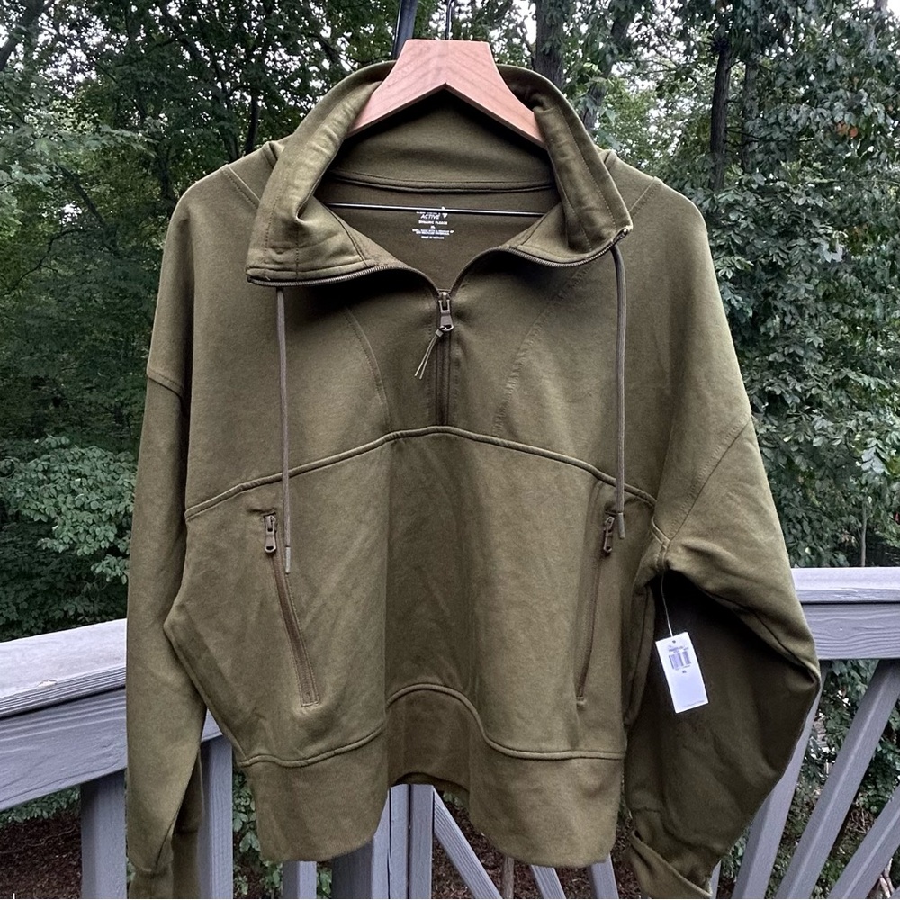 Old Navy Olive Green Zip Sweatshirt Pullover Size XL
